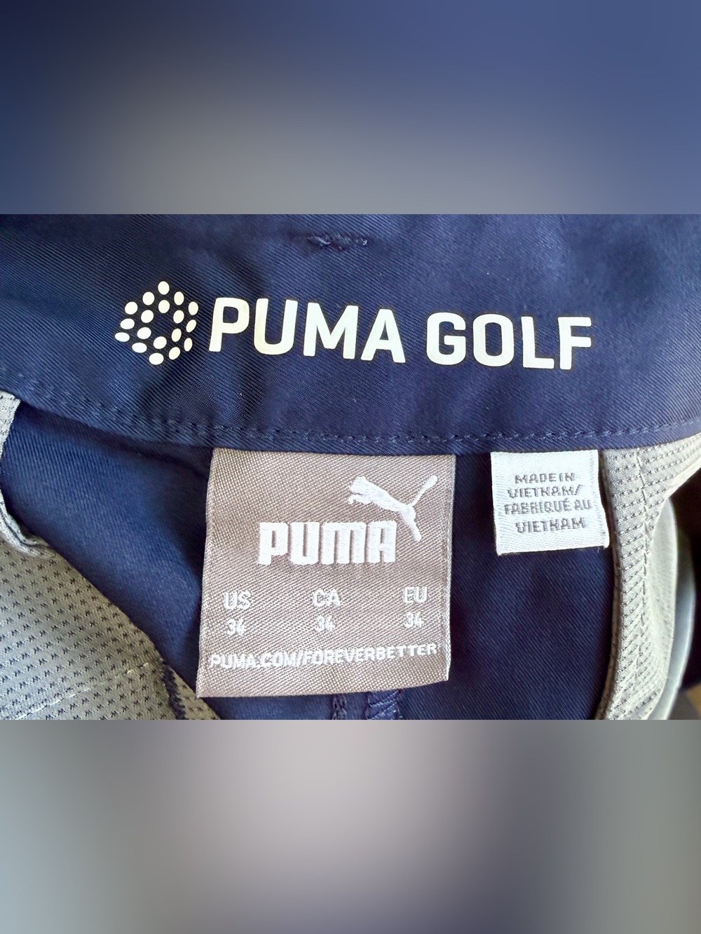 Puma Golf Performance Shorts Navy Blue Size 34 Men’s Lightweight Stretch Golf - Picture 6 of 6